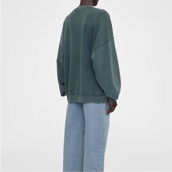 ANINE BING Miles Sweatshirt | washed dark sage | L - Picture 2 of 7